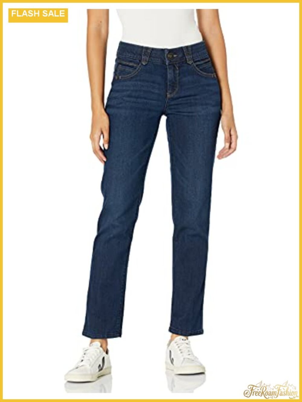 Petite Ab Solution Straight Leg Jeans - Super Stretch Denim, Mid Rise, 29"